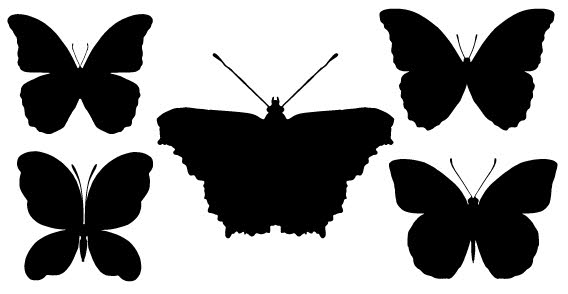 Butterfly-Silhouettes-Free-Vector