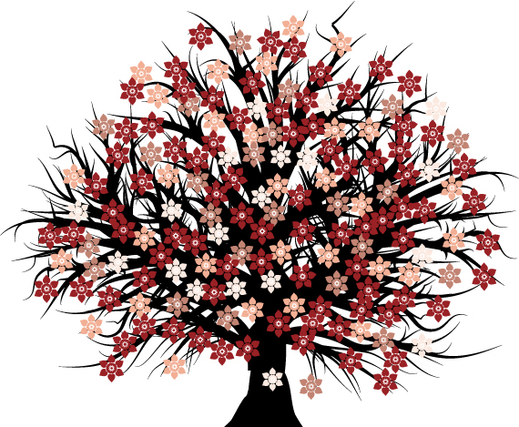 Free-Blossomed-Tree-Vector