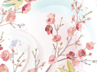 Hand-Painted-Spring-Flowers-and-Birds-Background