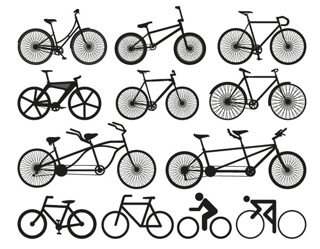 12-Free-Bicycle-Silhouette-Vectors