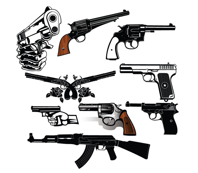 9-Detailed-Vector-Guns-and-Pistols-Set