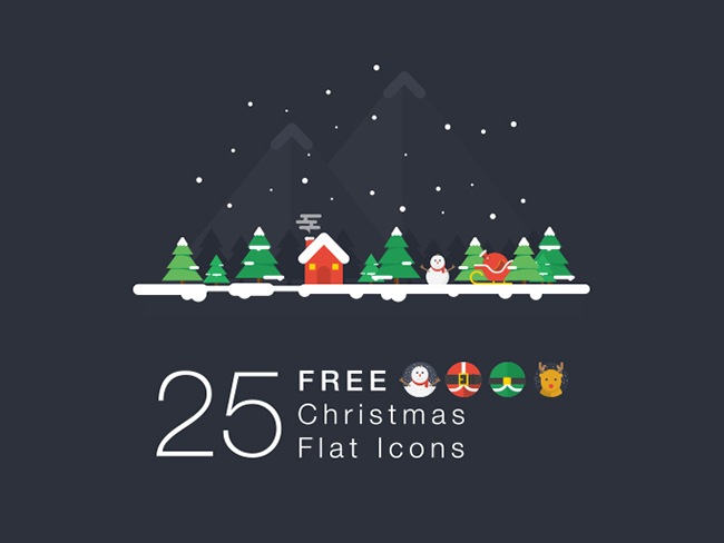 25-Christmas-Flat-Icons