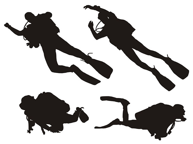 Diving-silhouette