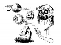 Vector-Horror-Human-Skull-eye-grave-elbow-illustration