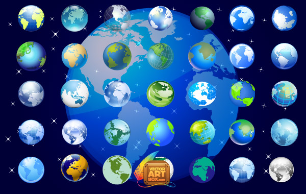 Earth-Globe-Icons-Set