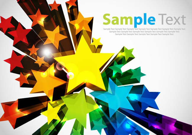 Colorful-3D-Stars-Vector-Background-Design