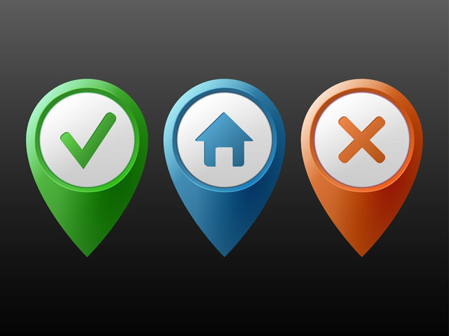 Colors-Location-Markers-Buttons-Vector