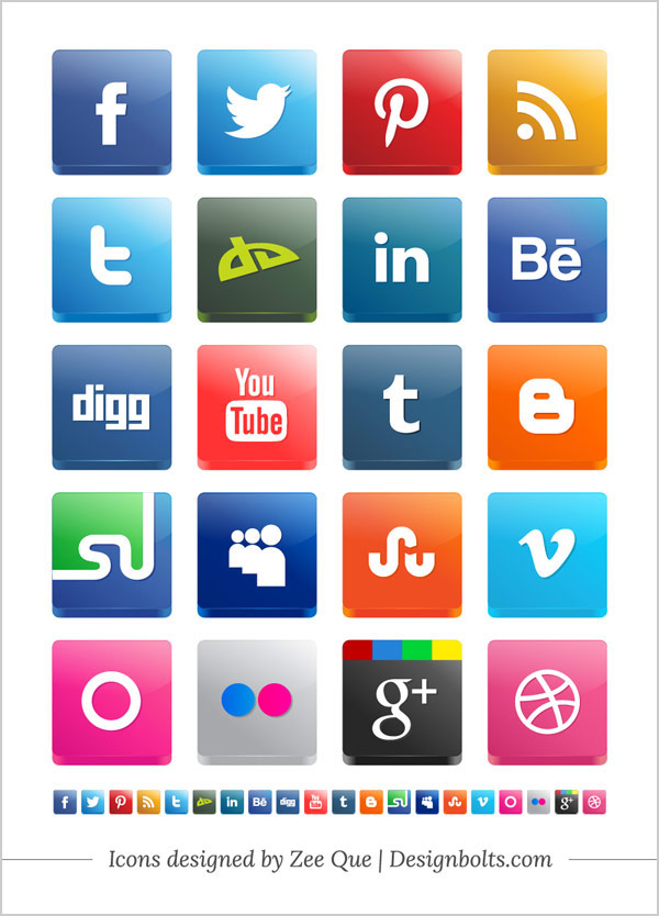 Free-Vector-3D-Social-Media-Icon-Pack