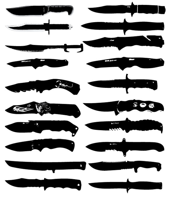 Free-Vector-Knife-Silhouettes-Pack