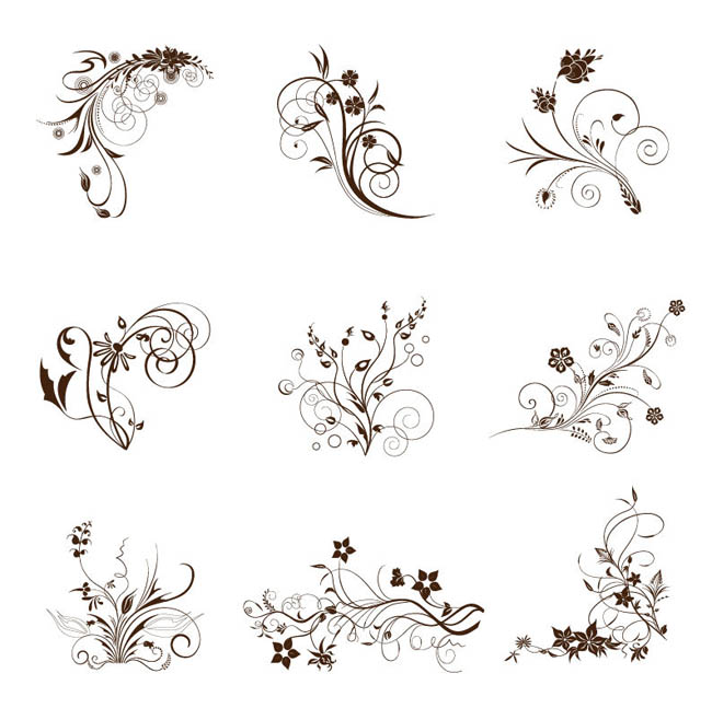 Vector-Illustration-Set-of-Swirling-Flourishes-Decorative-Floral-Elements