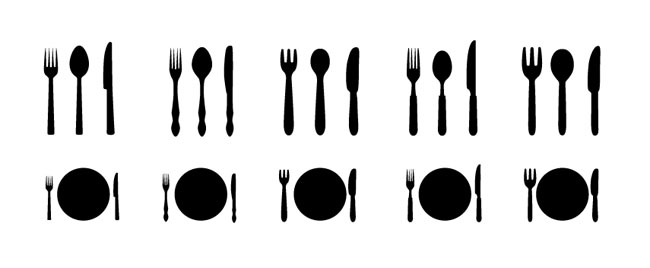 knife-forks-dishware-Silhouettes
