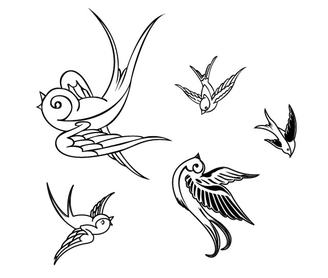 Birds-sparrows-Free-vector