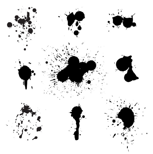 Ink-splatter-vectors-set