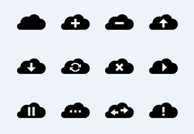 Simple-Vector-Cloud-Icons