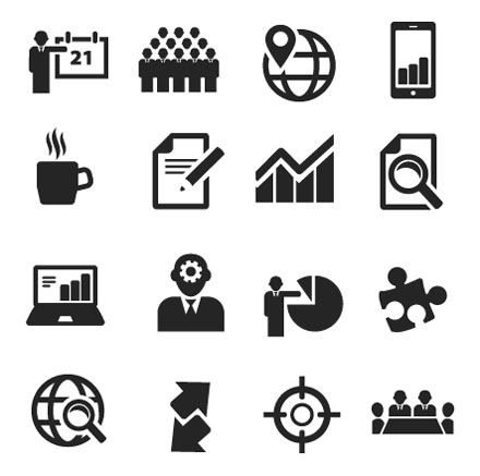 Download Clean Business Icons Set - Free Vector Site | Download Free Vector Art, Graphics