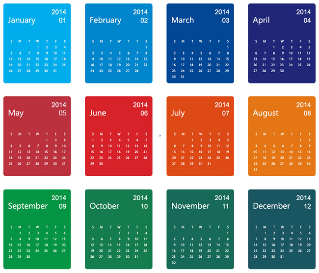 Colorful-Design-2014-Calendar-Vector