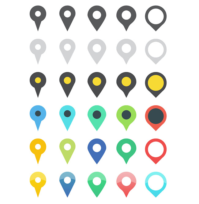30-Map-Marker-Vector-Icons
