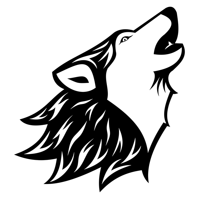 Howling Wolf Silhouette Tattoo