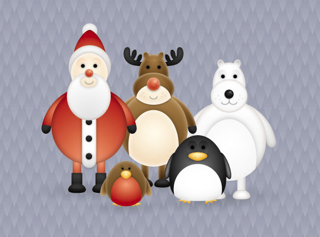 Free-Christmas-Themed-Cute-Vector-Character-Pack